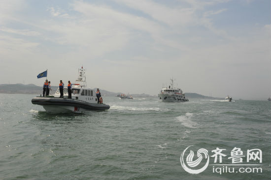 四艘執法船艇正在海上巡查